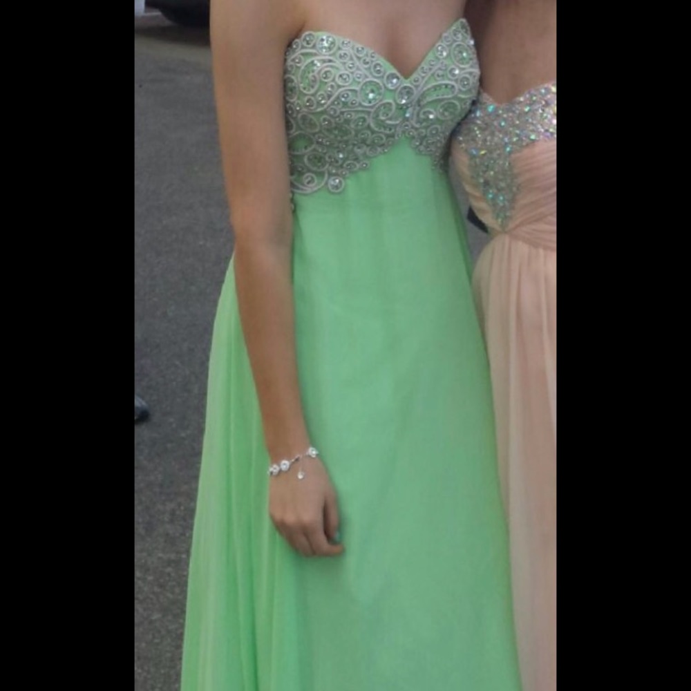 Light green prom dress